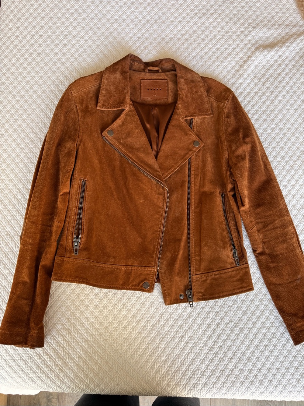 Blank NYC Women's Rust Suede Moto Jacket